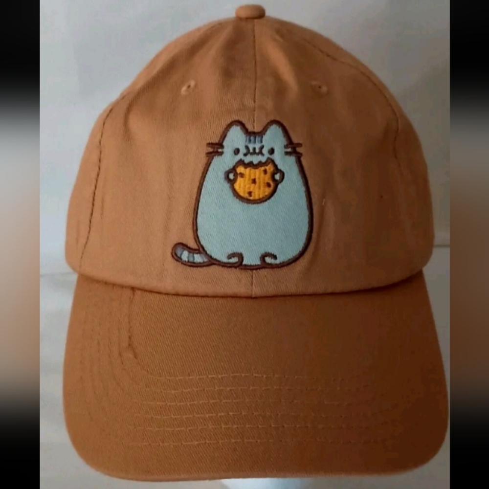 Pusheen The Cat Eating Cookie Culturefly Tan Baseball Hat Cap New Tags OSFM 2023